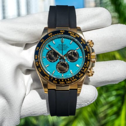 Rolex Daytona 126518LN Yellow Gold Oysterflex Turquoise Dial
